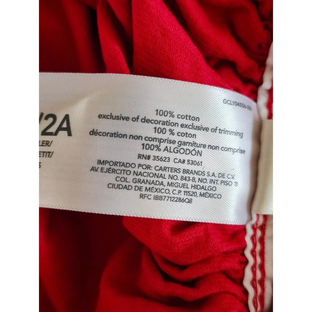 OshKosh B'gosh Red Corduroy Jumper Dress Toddler Girls Size 2T Adjustable Straps